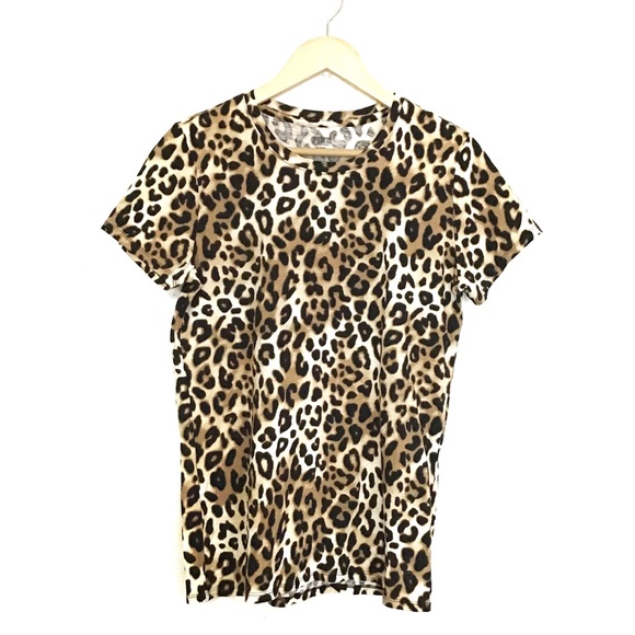 PINK Victoria's Secret Tops - Pink Victoria’s Secret Leopard Print Cotton Tshirt